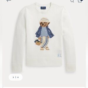 Ralph Lauren White Polo Bear Sweater